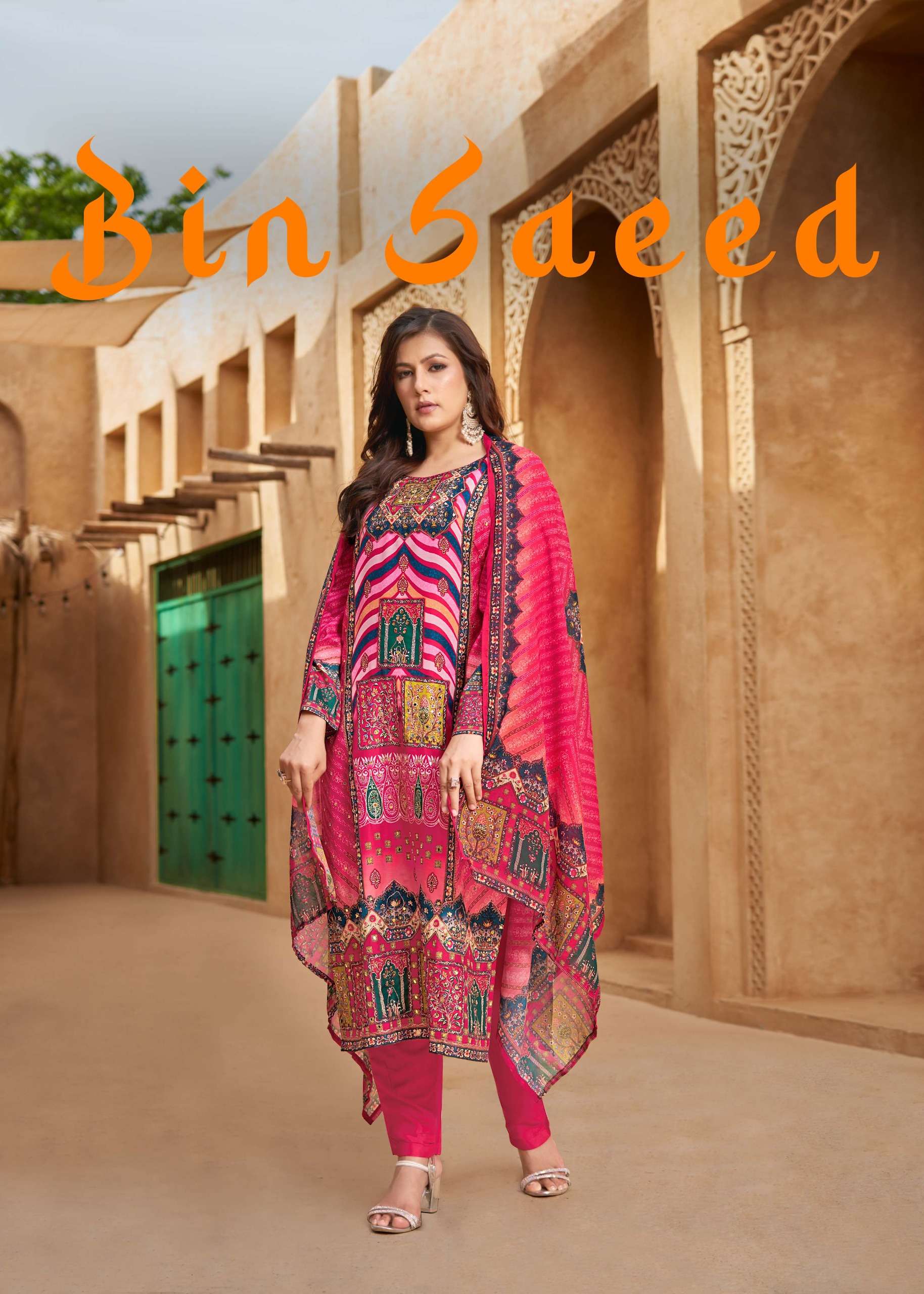 BANWERY BIN SAEED JAIPUR MULTI COLOR PRINT FULL WORK 3 PIECE...