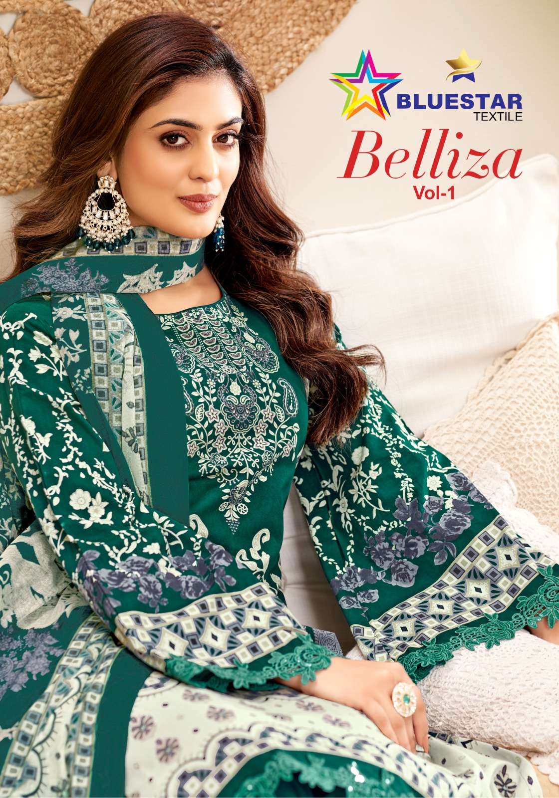 BLUESTAR BELLIZA VOL 1 SUMMER WEAR PURE COTTON MATERIAL SUIT...