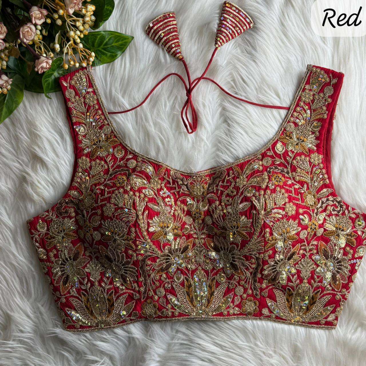 Bridal Special Heavy EMbroidery Work Silk Fabric Fully Stich...