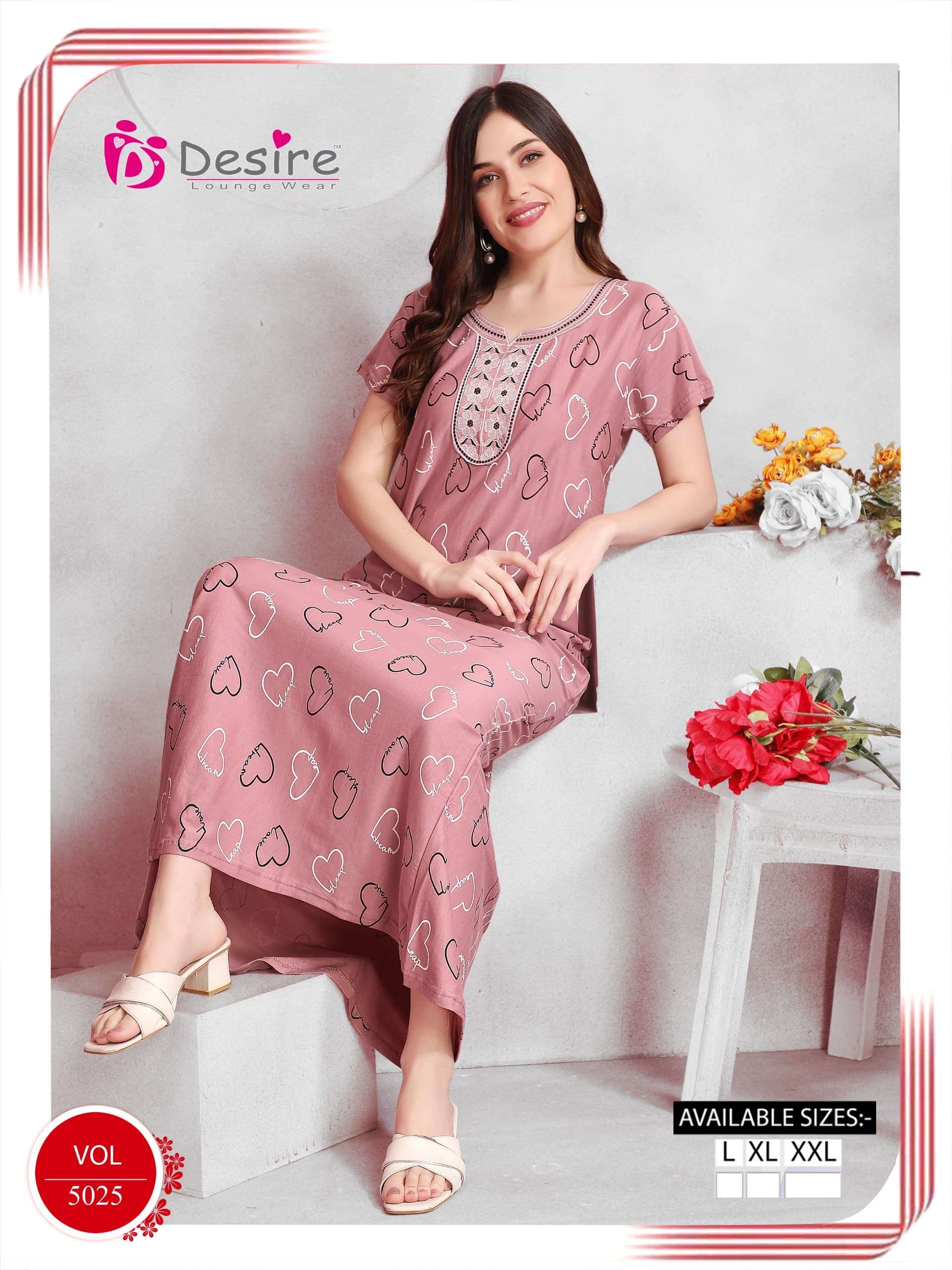DESIRE LOUNGE WEAR 5025 NIGHT COMFORT & LIGHT COLOR NIGHTY S...