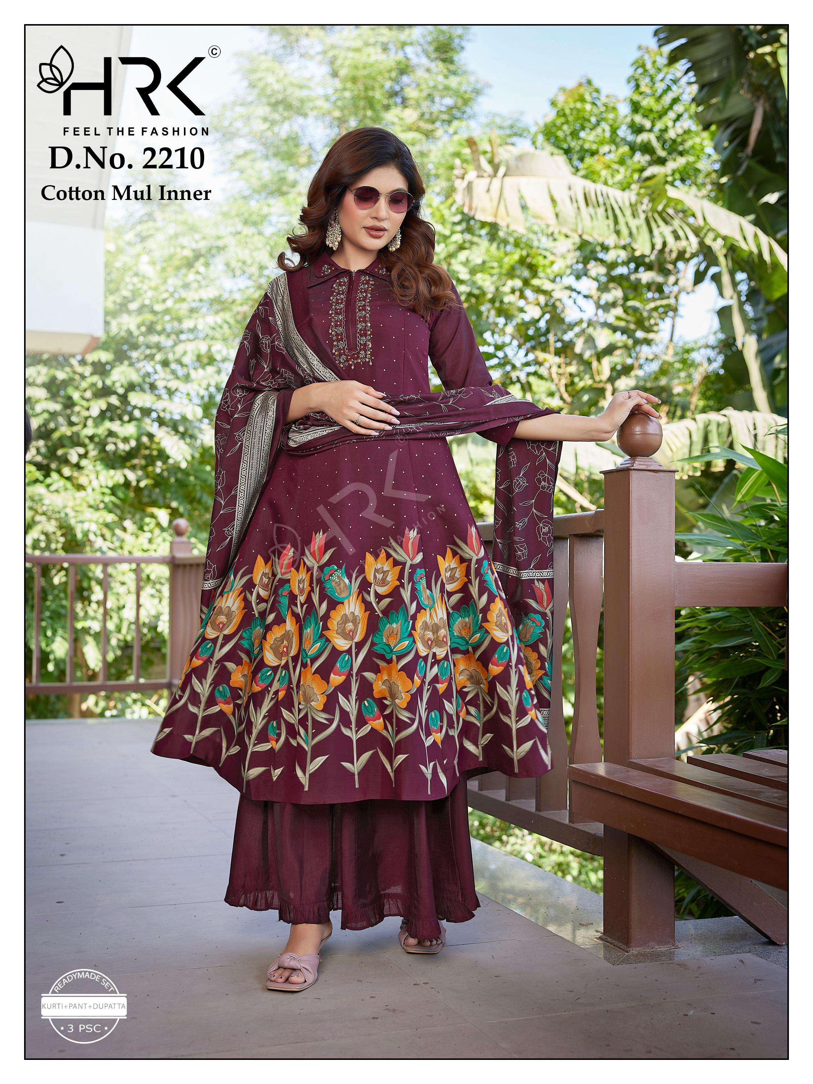 HRK FASHION 2210 TRADITIONAL SHADI WEAR STITCH GHERA KURTI P...