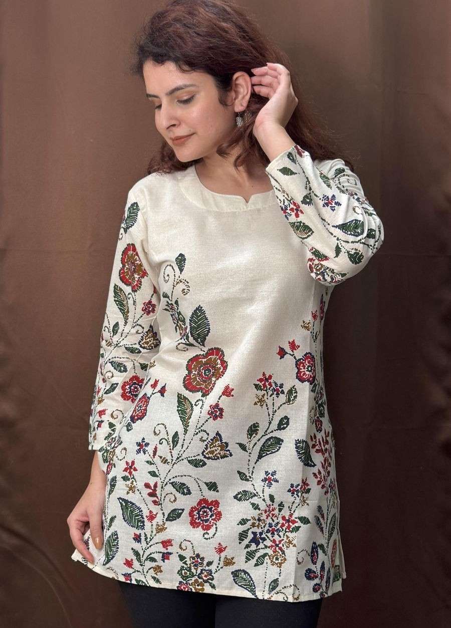 JAIPUR STYLE COTTON DIGITAL FLOWER PRINT SHORT TOP FOR GIRL ...