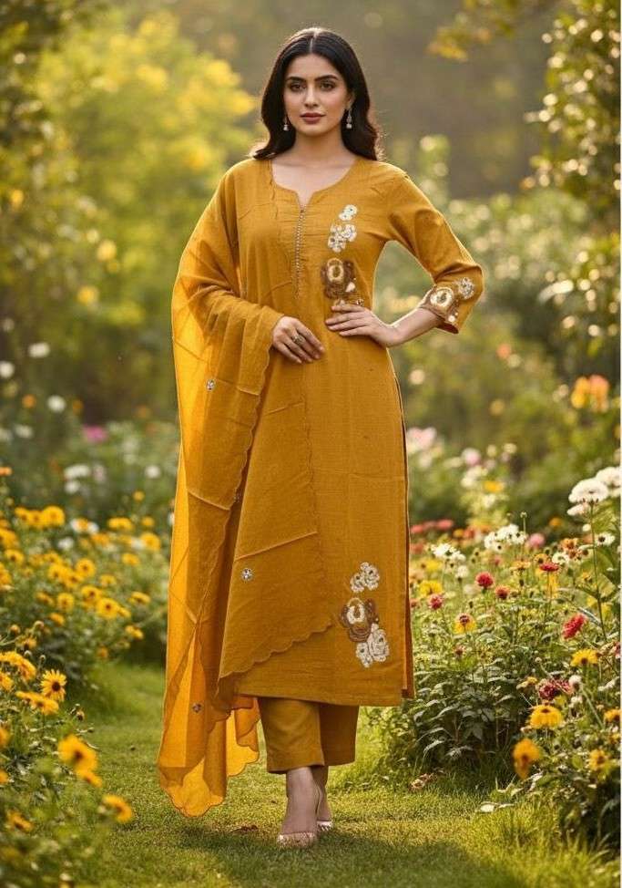 K 435 ATTRACTIVE TRADITIONAL DRESS COTTON PRETTY WORK STITCH...