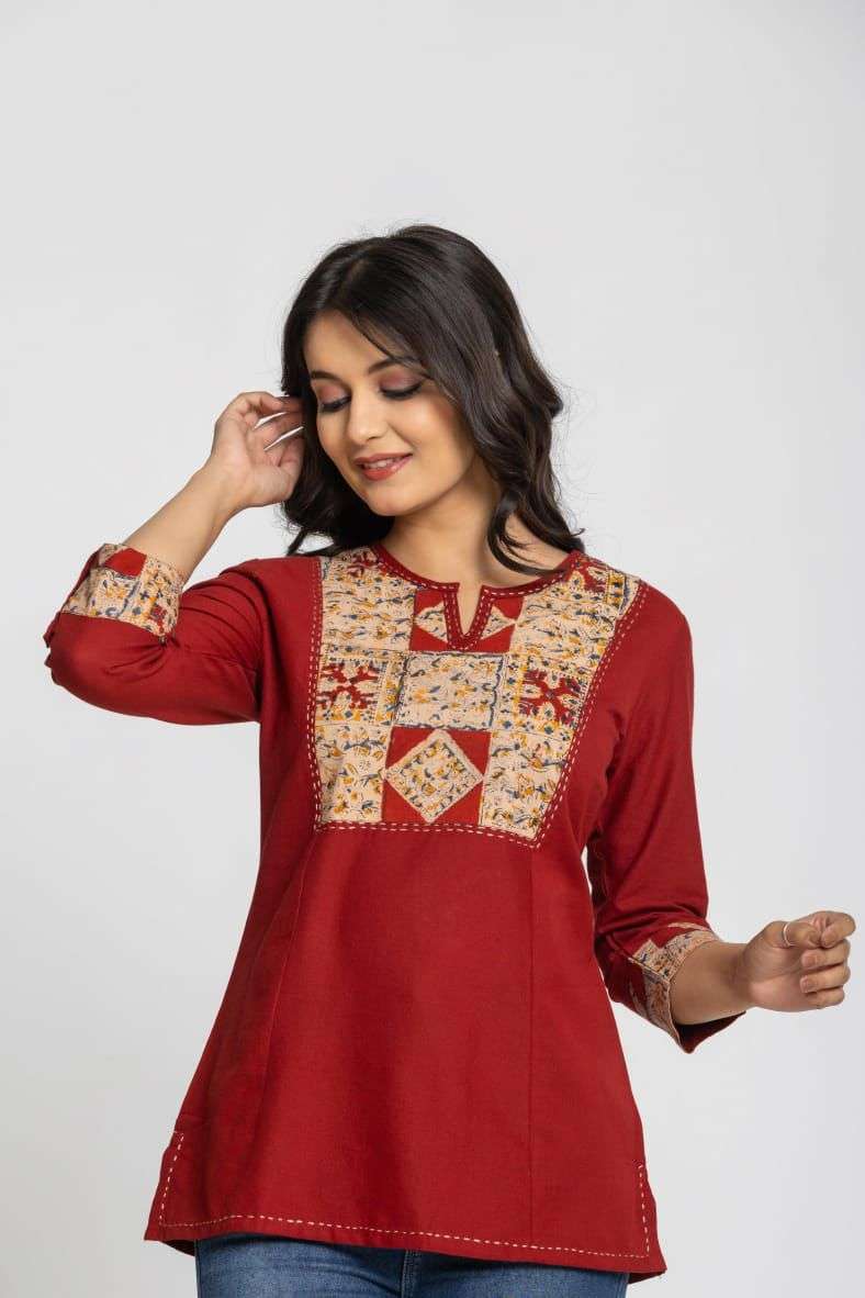 K 471 COTTON KALAMKARI KURTA FOR WOMEN ONLINE DEALER IN SURA...