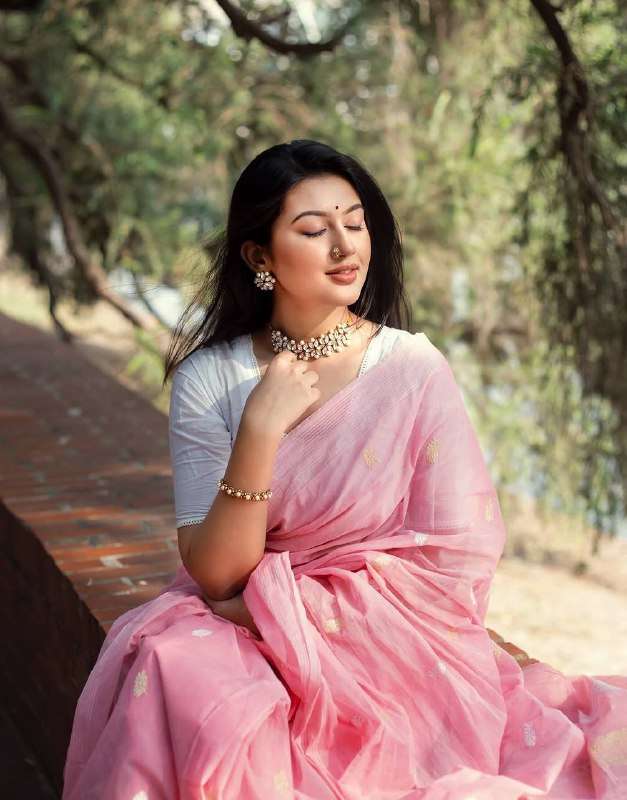 KP 6030 SOFT LILAN SLAB JACQUARD PRINT ATTRACTIVE PINK SAREE...