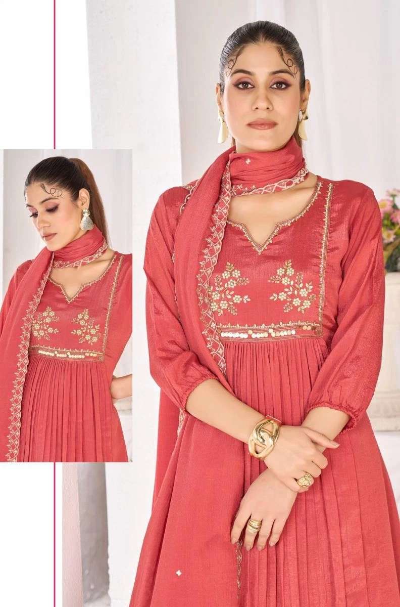 LADIES FLAVOUR 3302 3305 3309 CHINON DESIGNER HANDWORK KURTI...