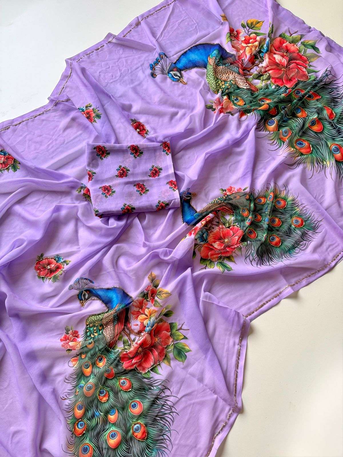 Morpankh Digital Printed All Over Saree Weightless Fabric fa...