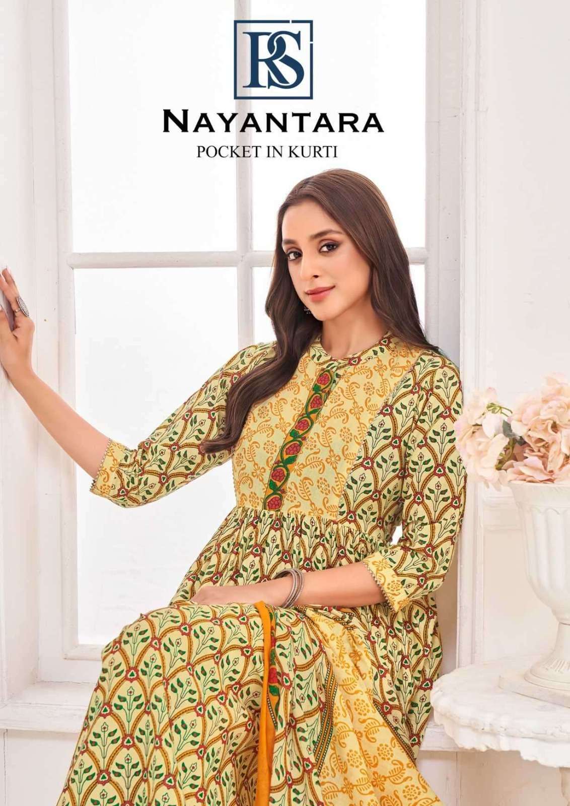 RANGI SANGI NAYANTARA SEQUENCE WORK FLAIR KURTI POCKET SUIT ...