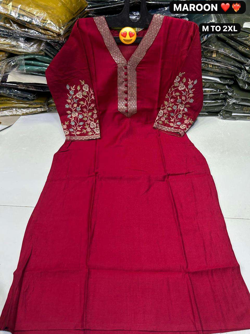 REGULAR WORK COMFORT STYLE WOMEN DESIGNER KURTI WEAR EXPORT ...