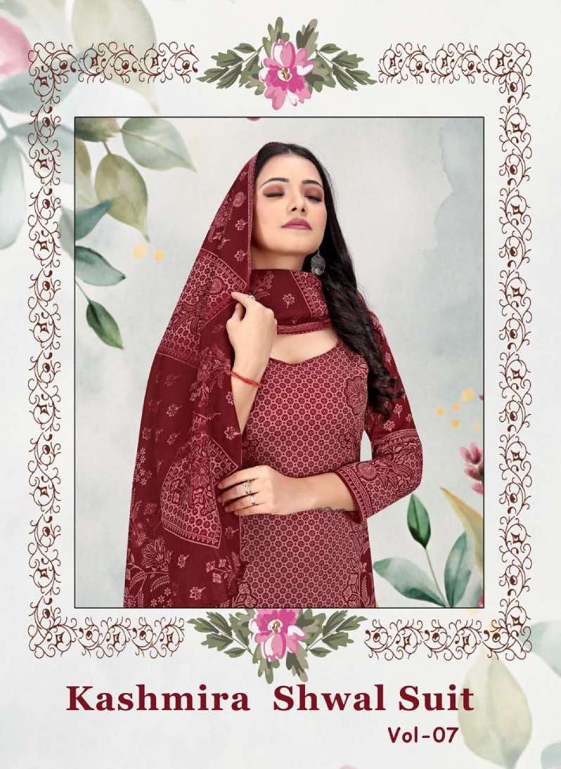 SAT KASHMIRA SHWAL SUIT VOL 7 TREND PASHMINA PRINTED SALWAR ...