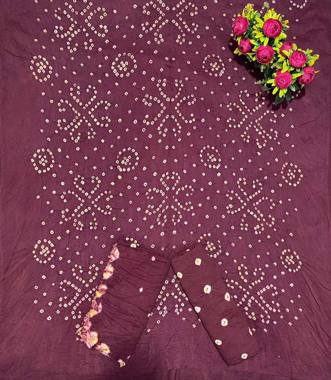 SATIN BANDHEJ WITH KANJARI BEST QUALITY COTTON PRINTED SUIT ...