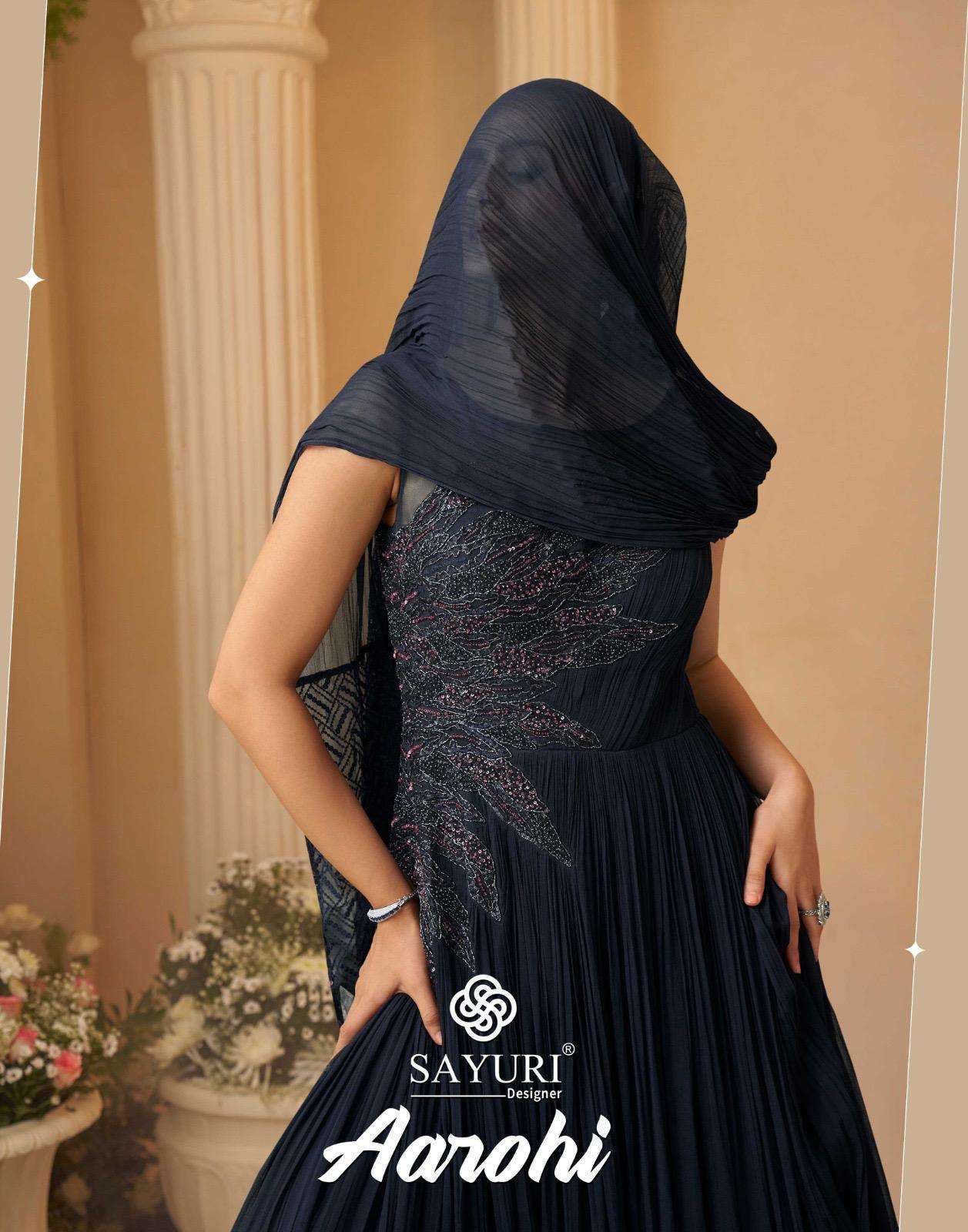 Sayuri Designer Aarohi CHinon Silk With Heavy Wedding Look I...