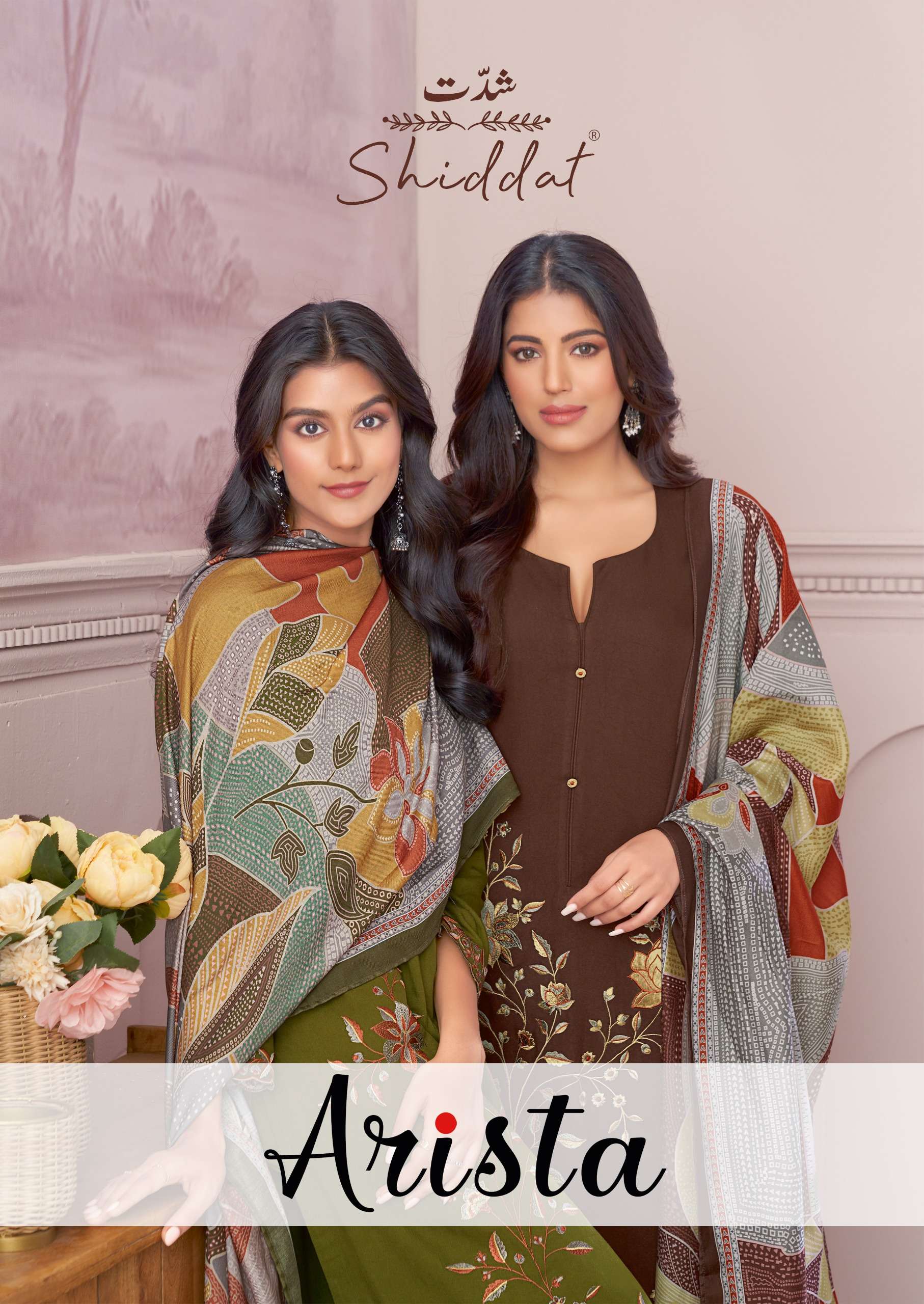 SHIDDAT ARISTA WINTER SPECIAL PASHMINA VELVET APPLIQUE WORK ...