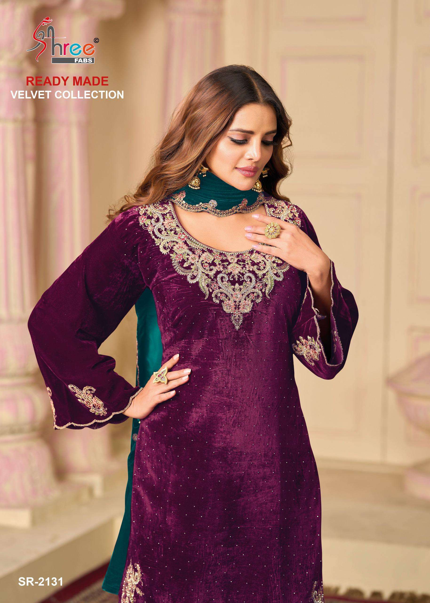 SHREE FABS 2131 PREMIUM VELVET ZARKAN WORK SUIT TO WINTER WE...