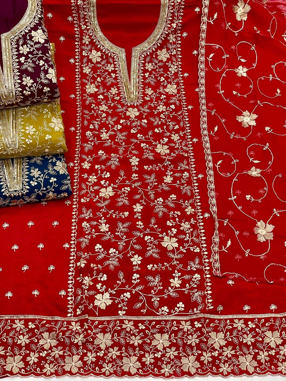 SIARA BRANDED QUALITY FESTIVAL DRESS VISCOSE CHINON EMBROIDE...