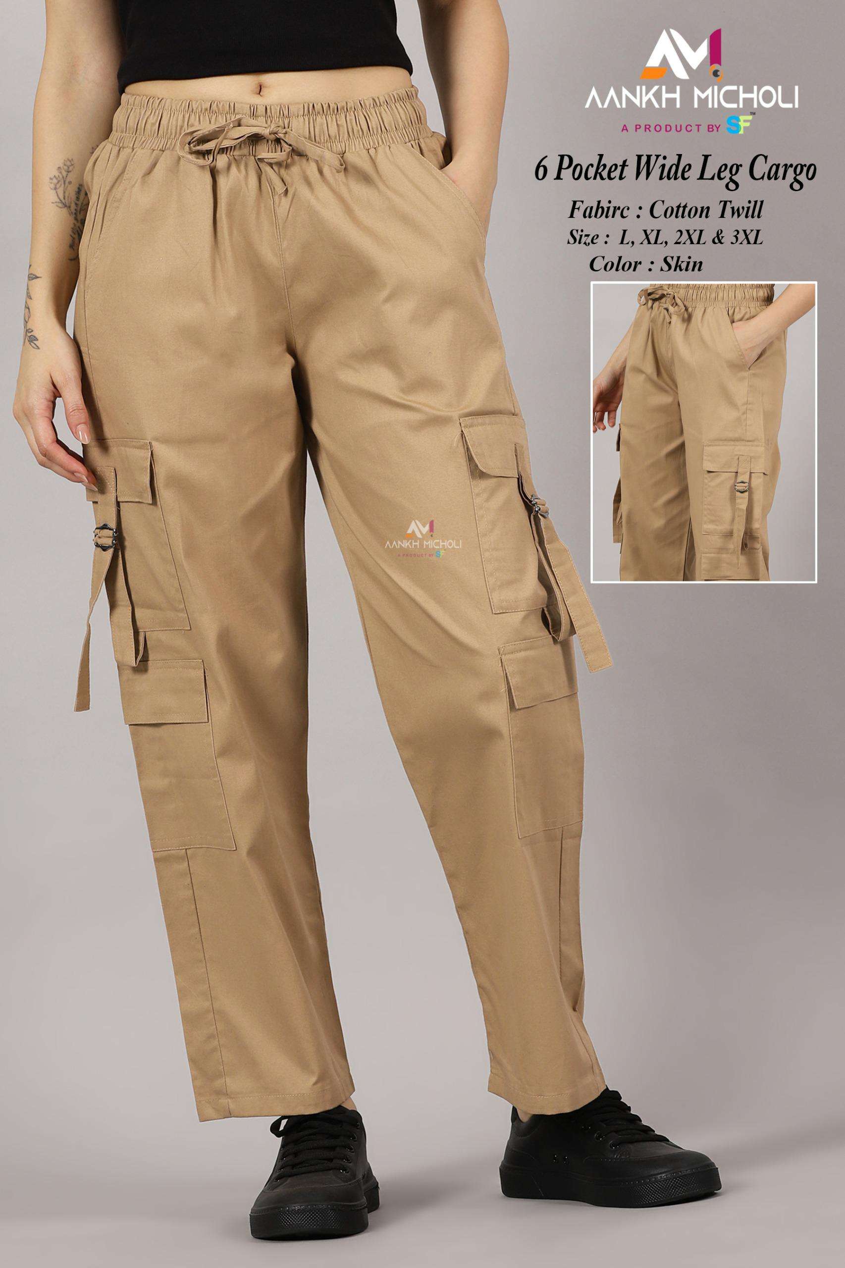 STYLISH COTTON FULL ELASTICATED 6 POCKET LEG CARGO PANT FOR ...