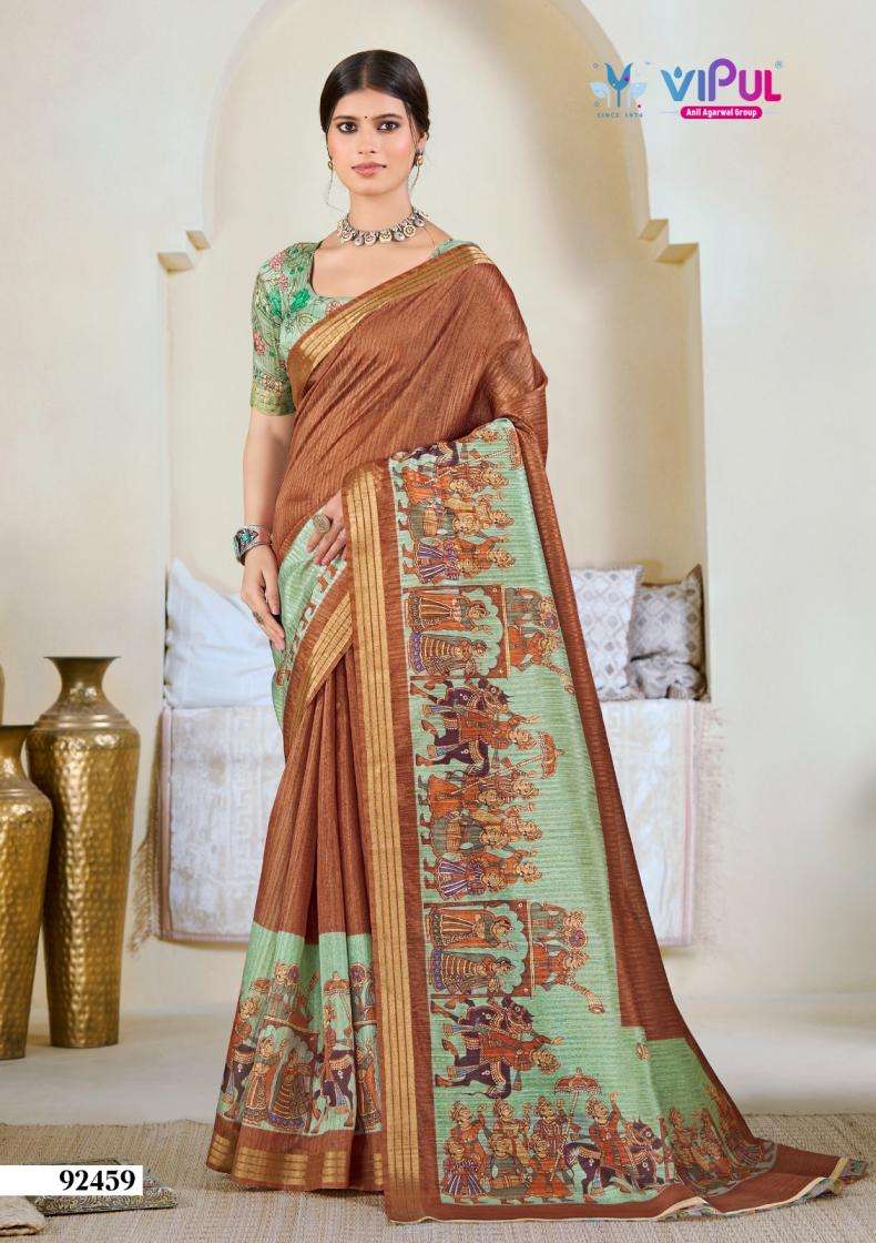 Vipul Fashion Kalki 924E Cotton Fabric Attractive Kalamkari ...