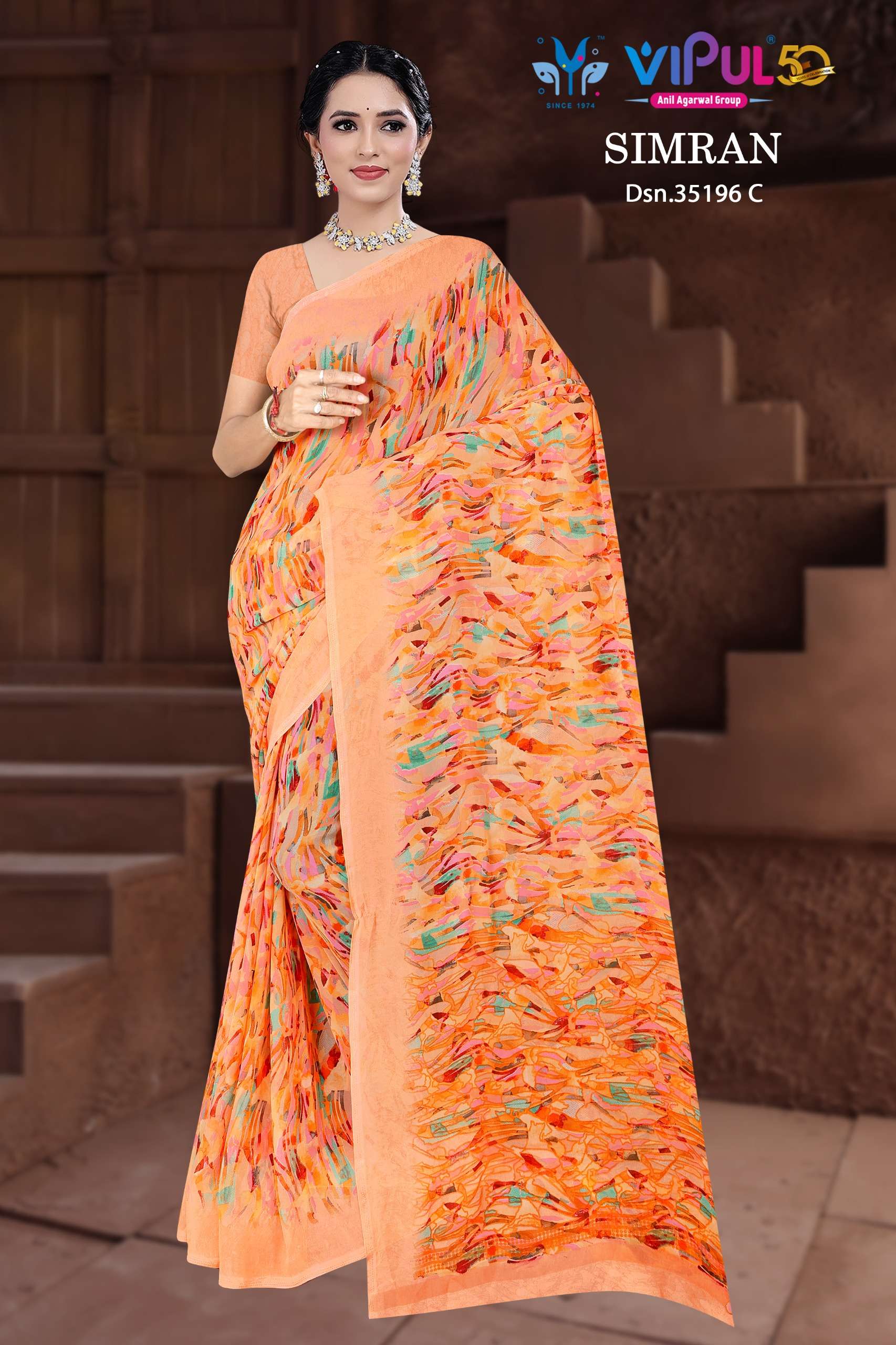 VIPUL SAREE SIMRAN 35196 FESTIVAL SPECIALGEORGETTE SAREE COL...