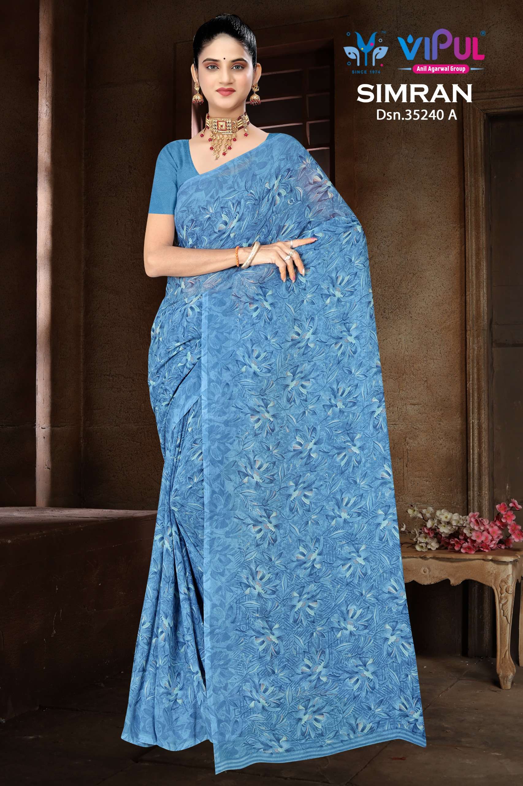 VIPUL SAREE SIMRAN 35240 LADIES REGULAR SIMPLE GEORGETTE SAR...