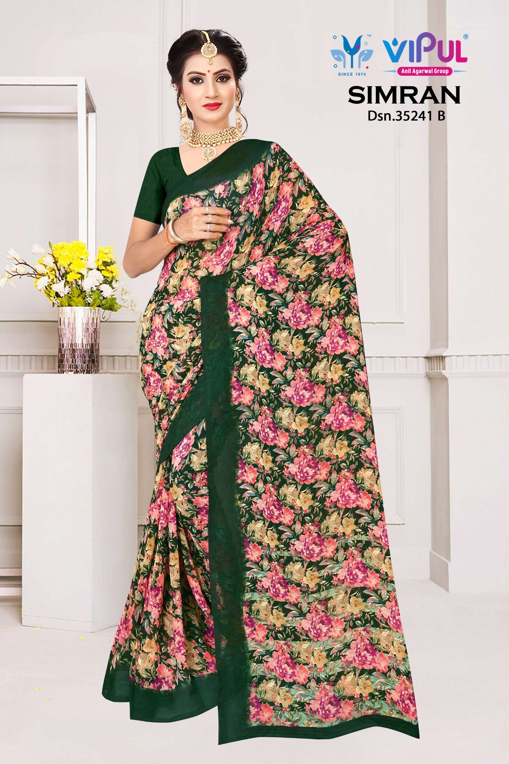 VIPUL SAREE SIMRAN 35241 HIGH BRAND QUALITY FLOWER DESIGN GE...