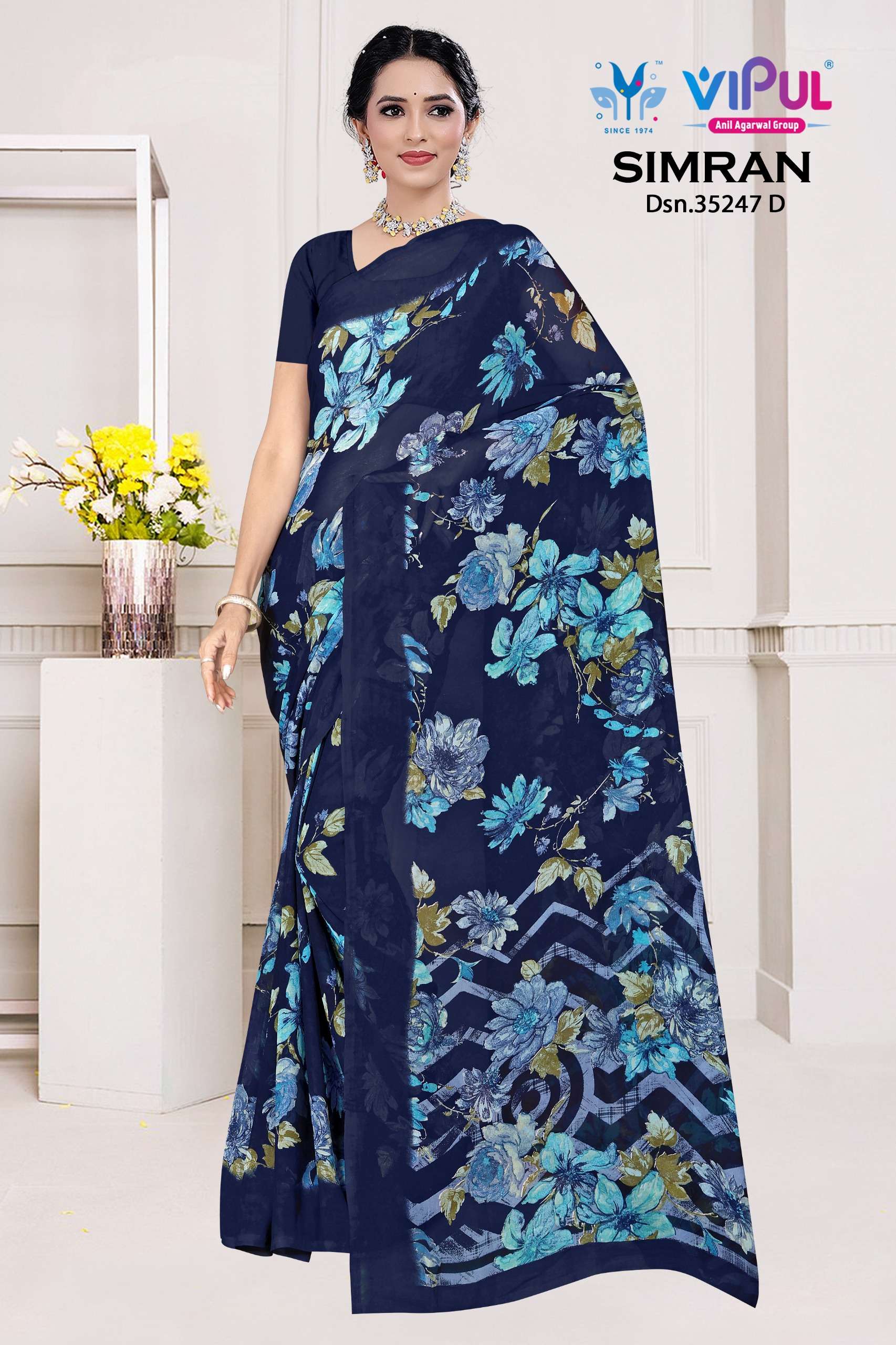 VIPUL SAREE SIMRAN 35247 DARK COLOUR PRINTED GEORGETTE SAREE...