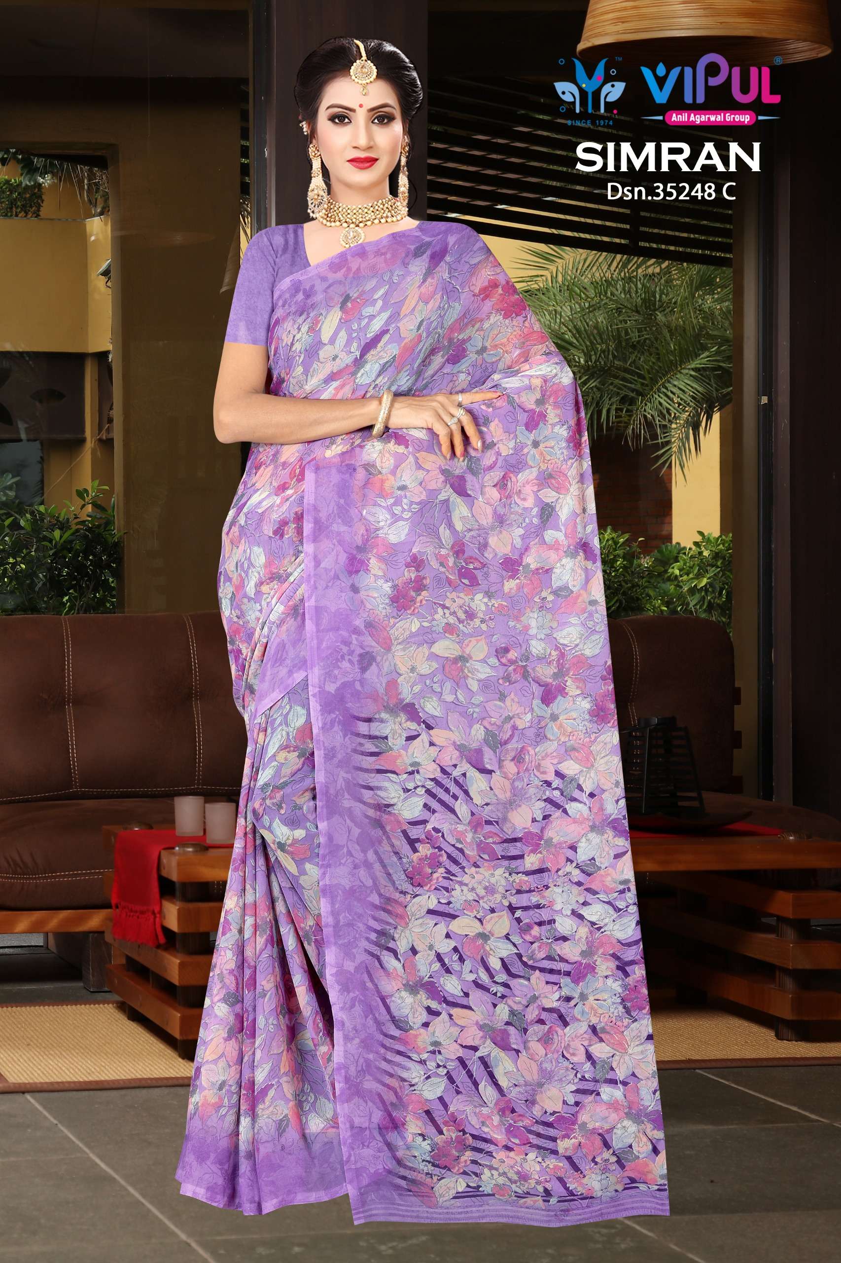 VIPUL SAREE SIMRAN 35248 LIGHT COLOUR FLOWER PRINT GEORGETTE...