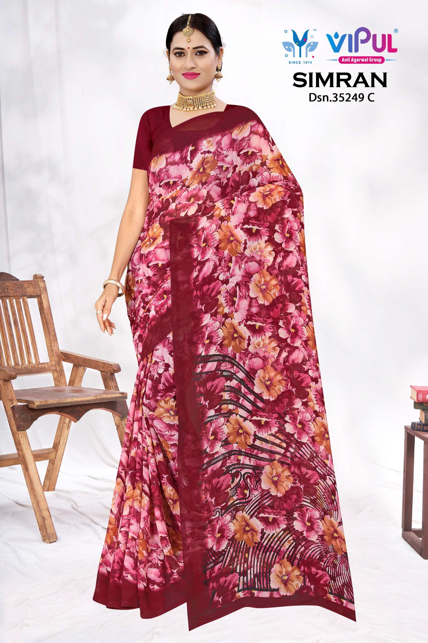 VIPUL SAREE SIMRAN 35249 BEAUTIFUL FLOWER PRINTED GEORGETTE ...