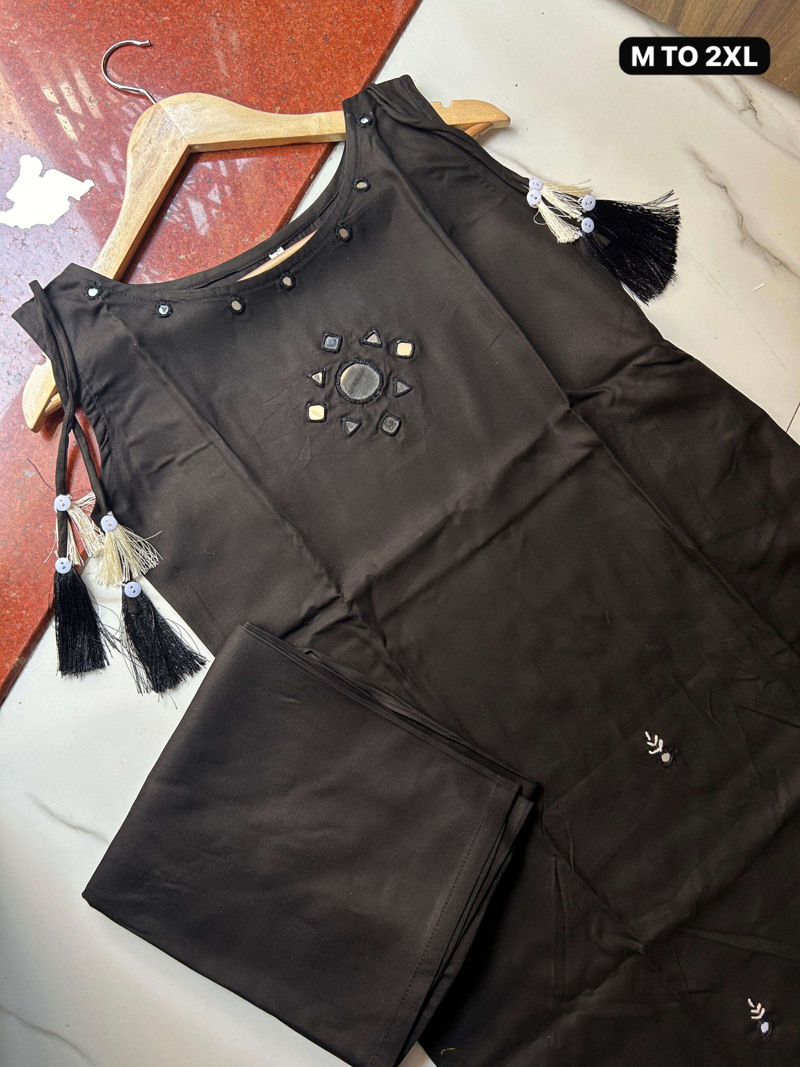 WESTERN SLEEVELESS STRAIGHT CUT KURTI PALAZZO SUIT SINGLE PC...