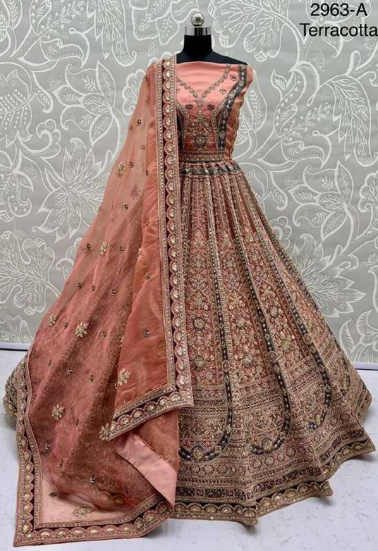 2963 TREND RAJESTHANI BRIDAL LOOK NET & HEAVY MULTI WORK LEH...