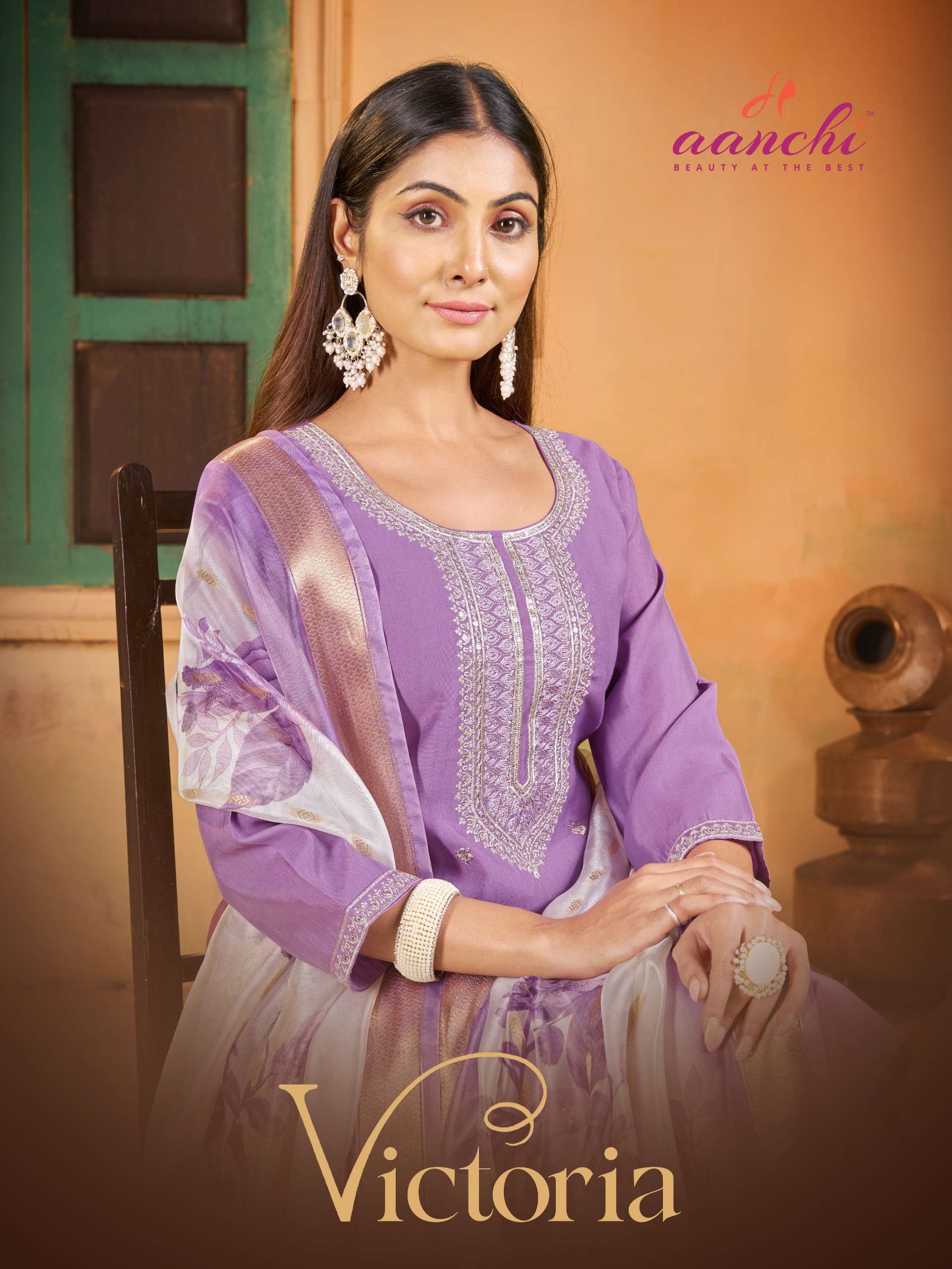 AANCHI VICTORIA ROMAN SILK SALWAR SUIT FOR LADIES READYMADE ...