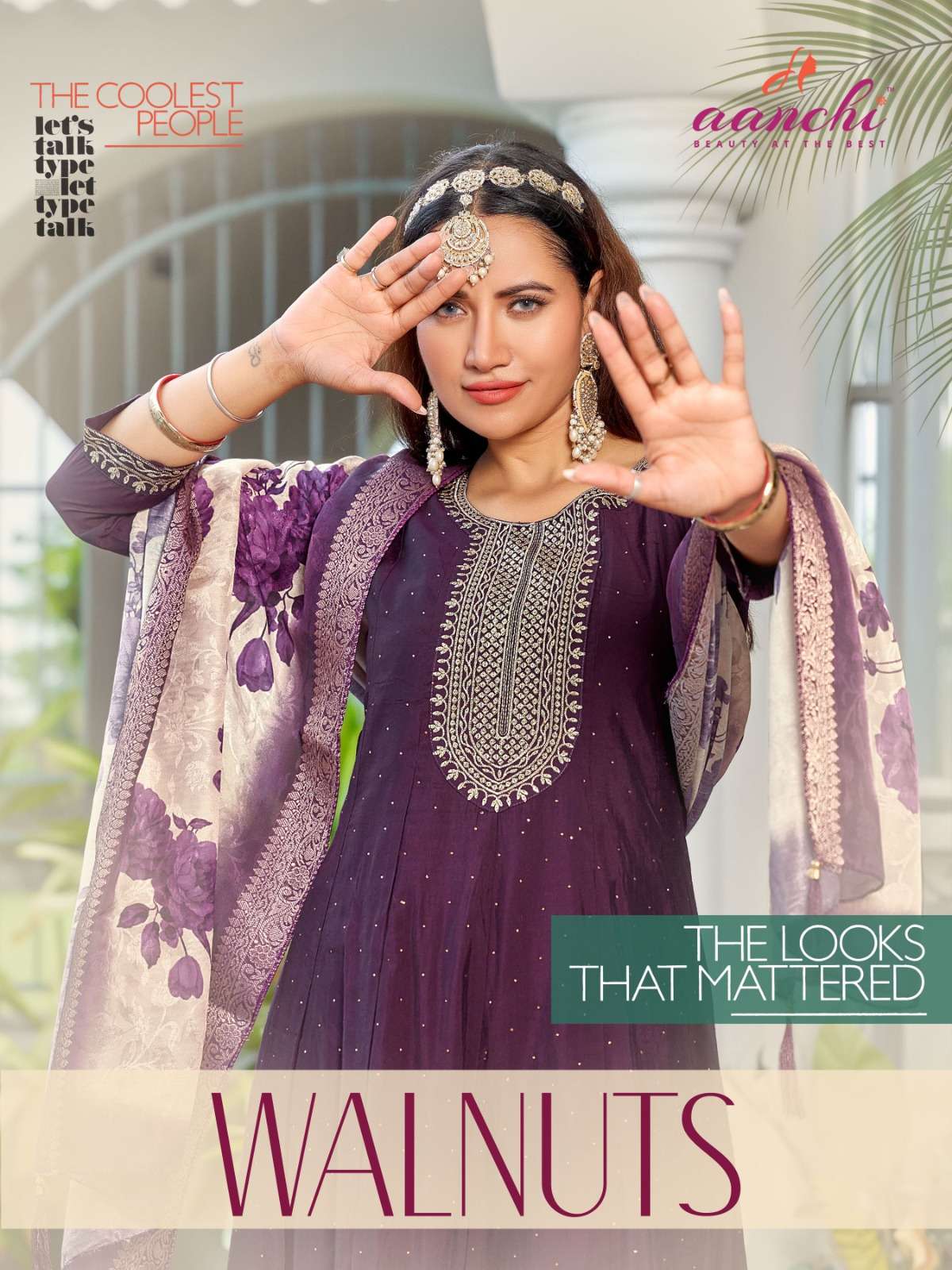AANCHI WALNUT SILK QUALITY ANARKALI STYLE KURTI SUIT CATALOG...
