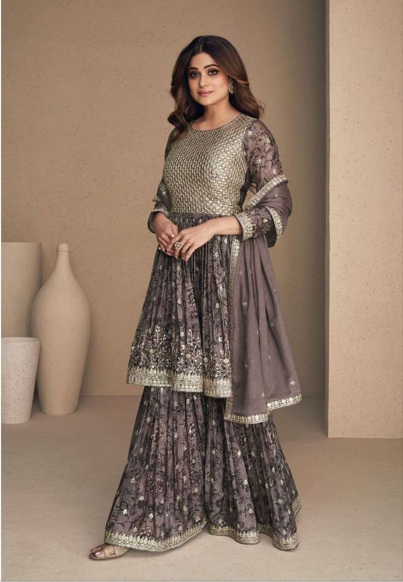AASHIRWAD FLOWER RICH STYLE FUNCTION HEAVY DESIGNER SHARARA ...