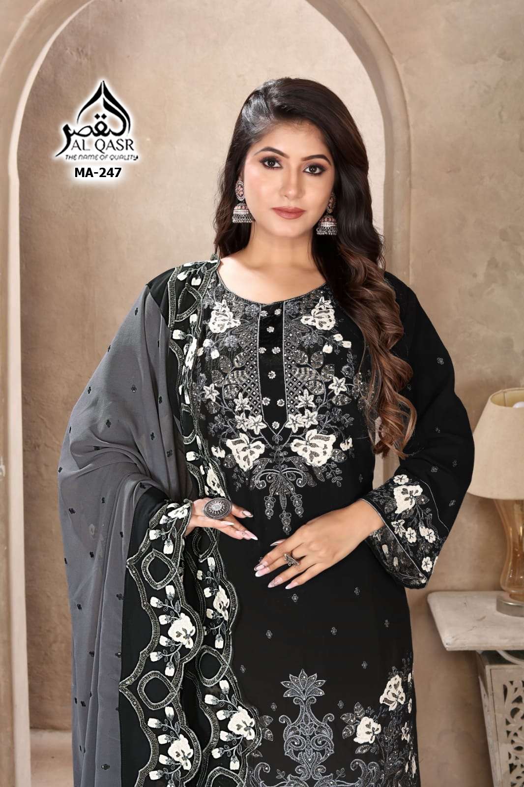  AL QASR 247 GEORGETTE WITH EMBROIDERY WORK HEAVY SUIT WEDDI...