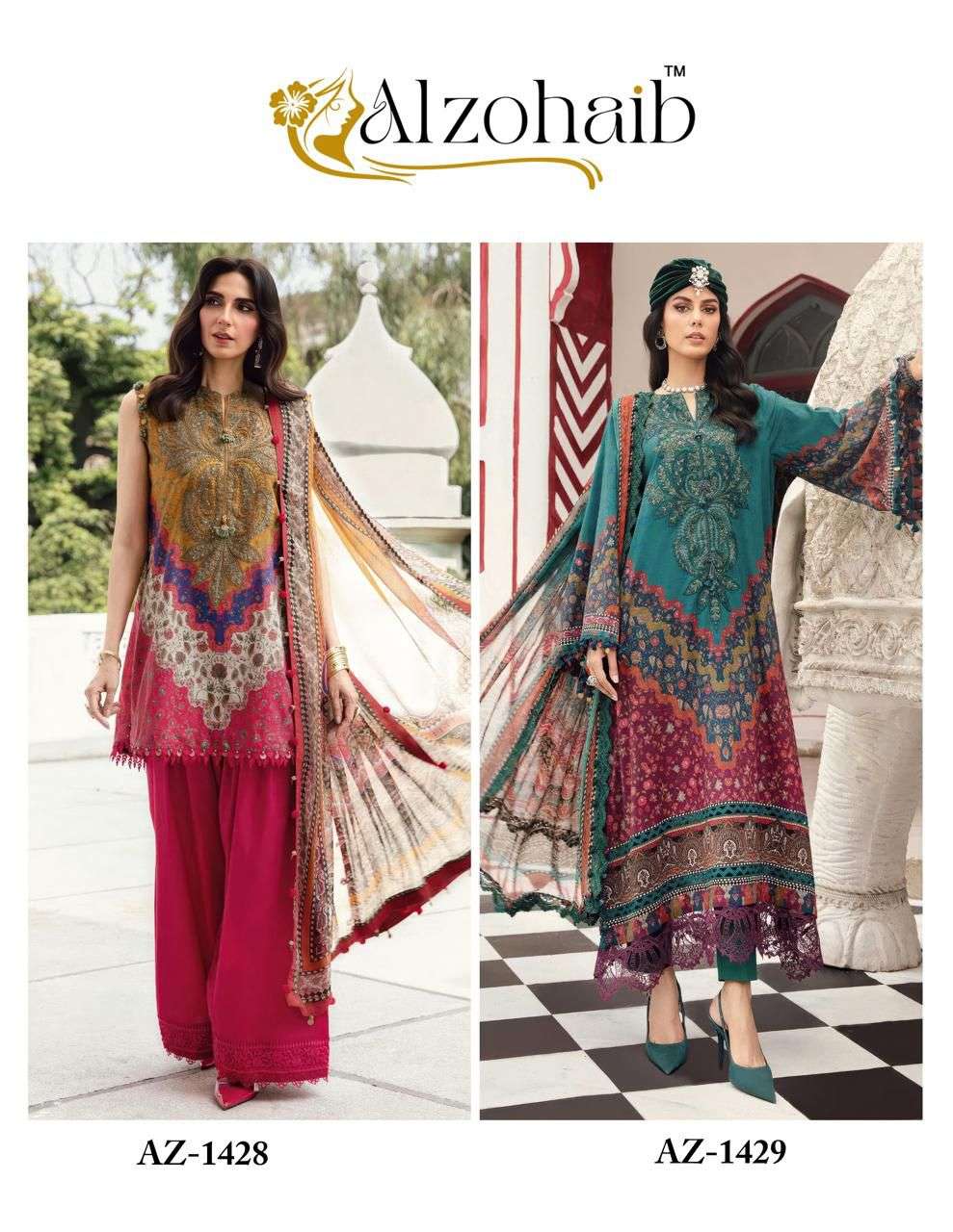 AL ZOHAIB AZ 1428 1429 PAKISTANI CONCEPT COTTON HEAVY WORK S...