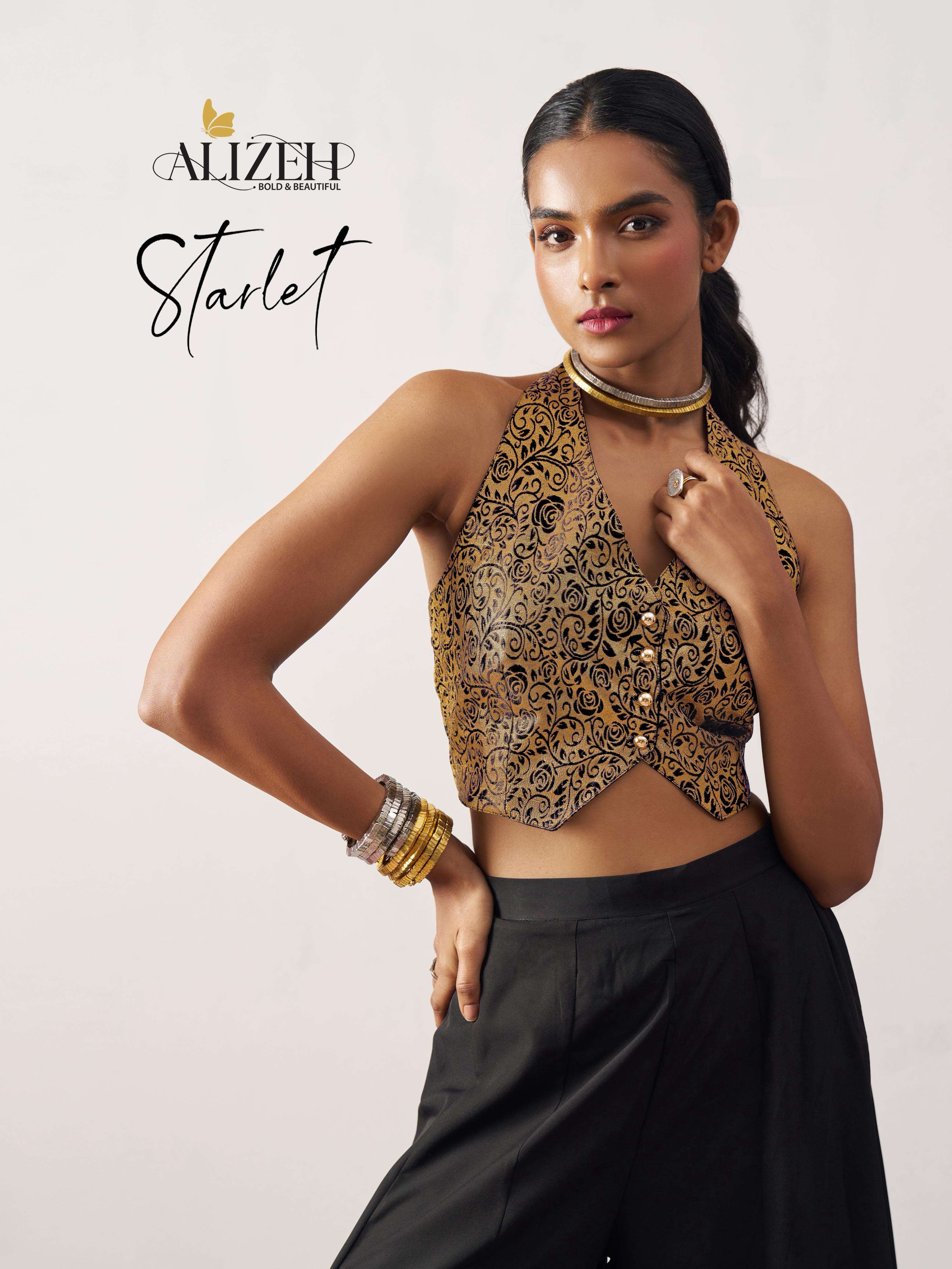 ALIZEH STARLET MEHENDI HANDI & SANGEET FUNCTION BLOUSE PALAZ...