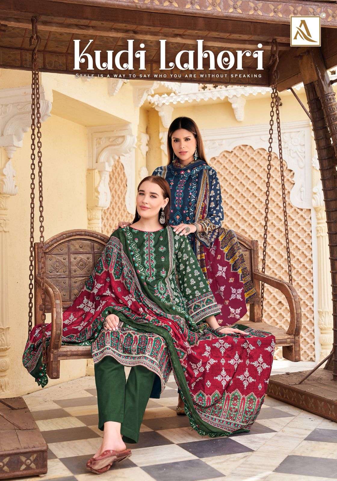 ALOK SUIT KUDI LAHORI COTTON PAKISTANI PRINT WITH FANCY SALW...