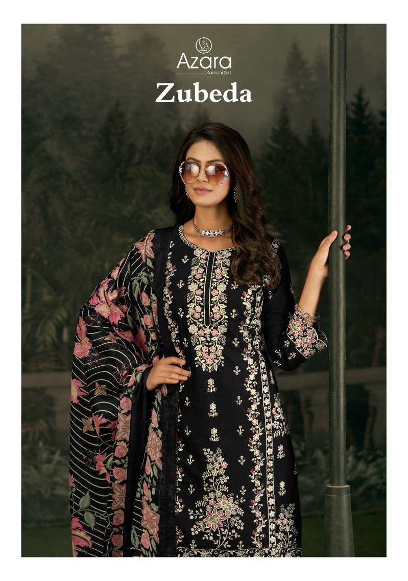 AZARA ZUBEDA PURE LAWN COTTON PAKISTANI WORK SALWAR SUIT BES...