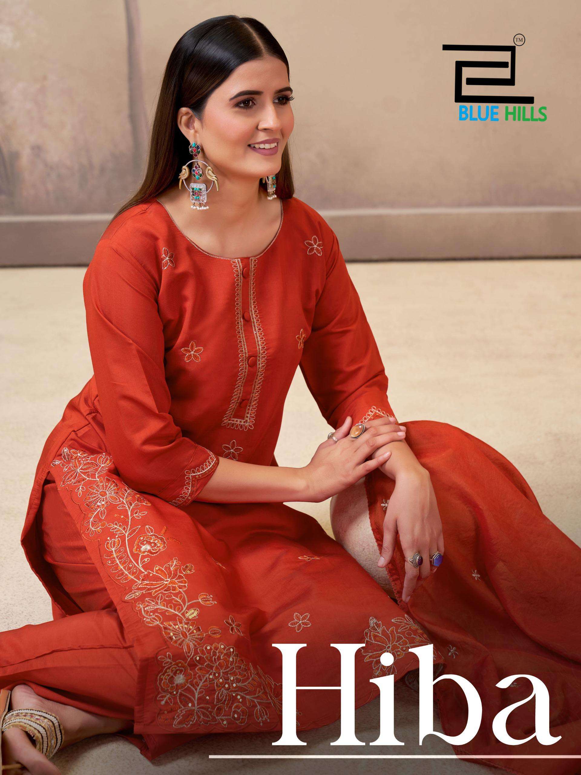 BLUE HILLS HIBA SILK HEAVY READYMADE SALWAR SUIT FULL WORK F...