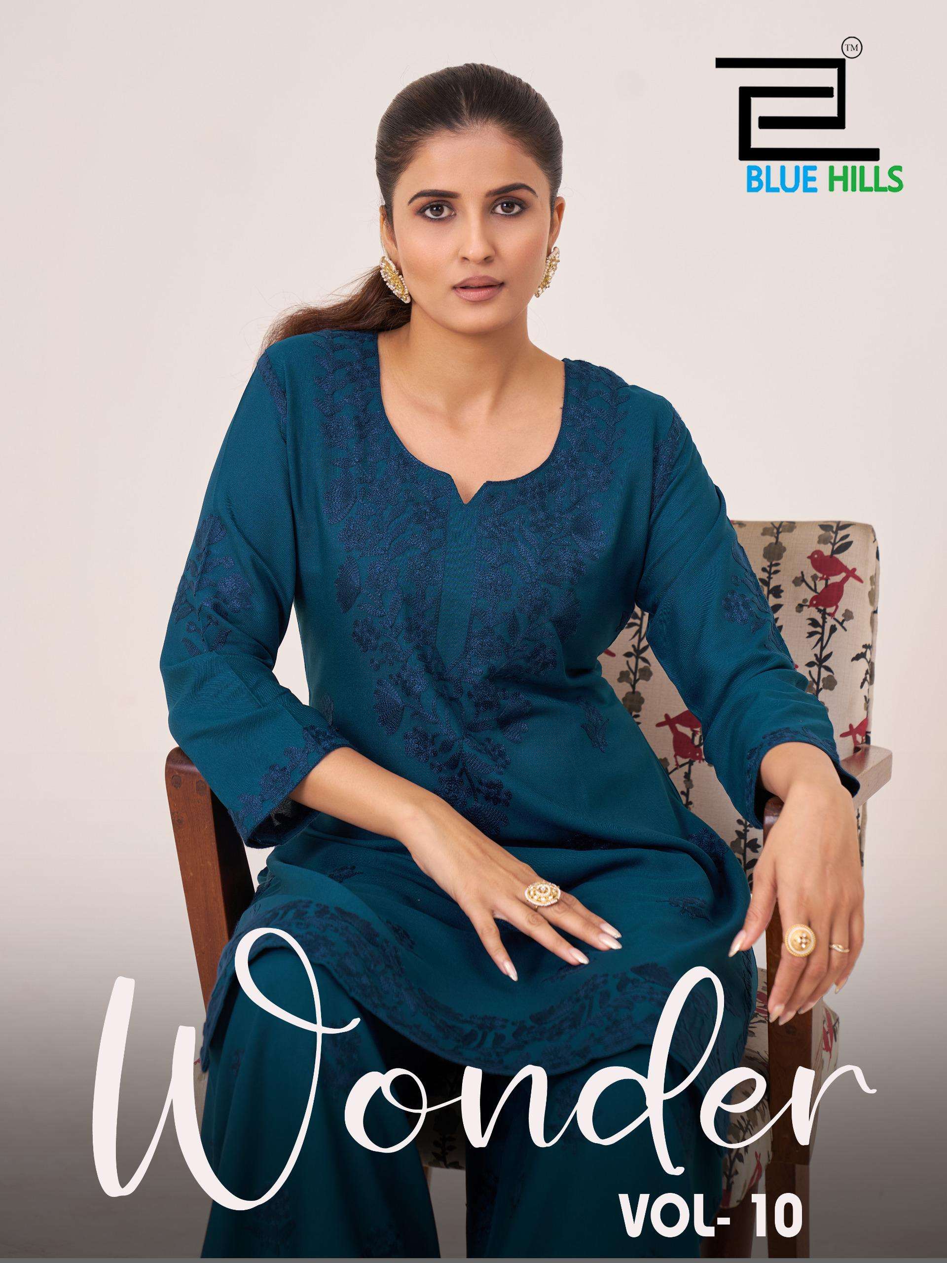 BLUE HILLS WONDER VOL 10 14KG RAYON JAIPUR DESIGN KURTI PALA...