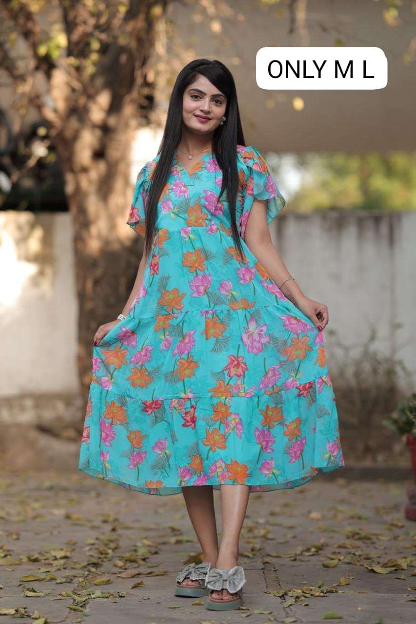BOUTIQUE MODAL GEORGETTE LONG MAXI GOWN DRESS DEALER RANG