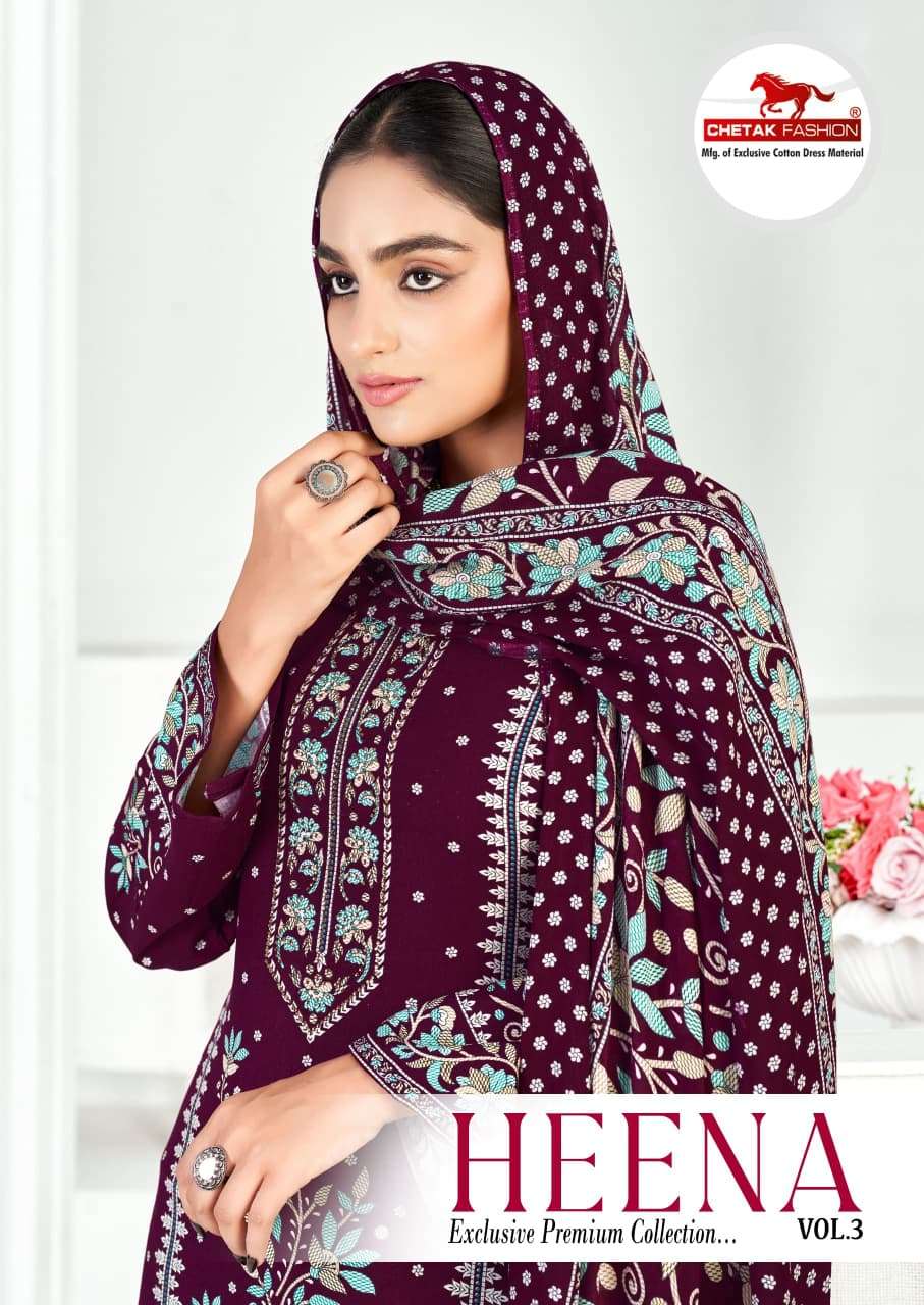 CHETAK FASHION HEENA VOL 3 RAYON SWAROVSKI DAIMAND SALWAR SU...
