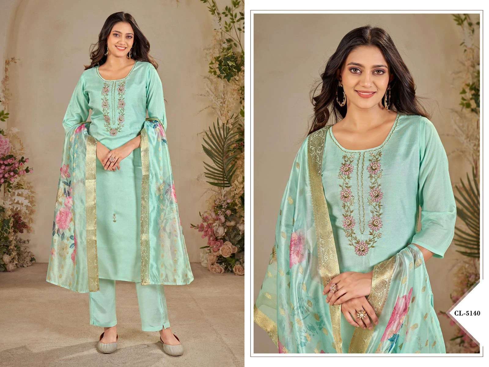 COLORX 5138 To 5140 KHATLI WORK RUND KURTI SUIT TO PARTY WEA...