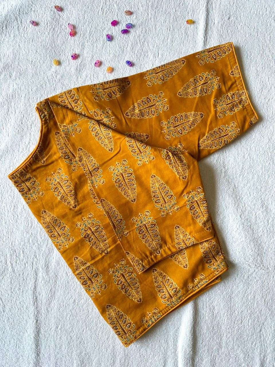 Cotton fabric Ajrakh Printed fancy look blouse best wholesal...