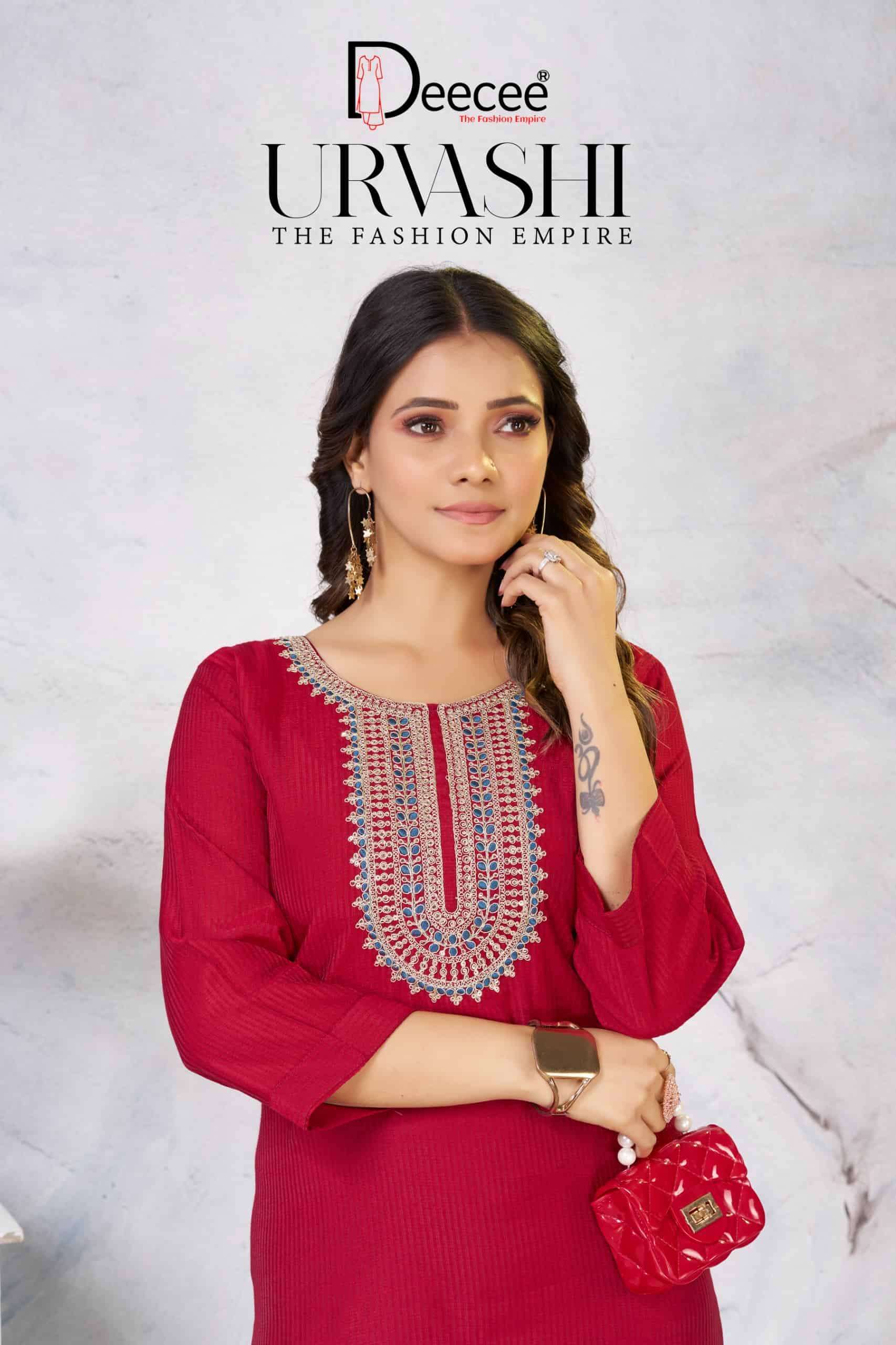 DEECEE URVASHI PREMIUM LADIES DESIGNER KURTI COLLECTION SUPP...