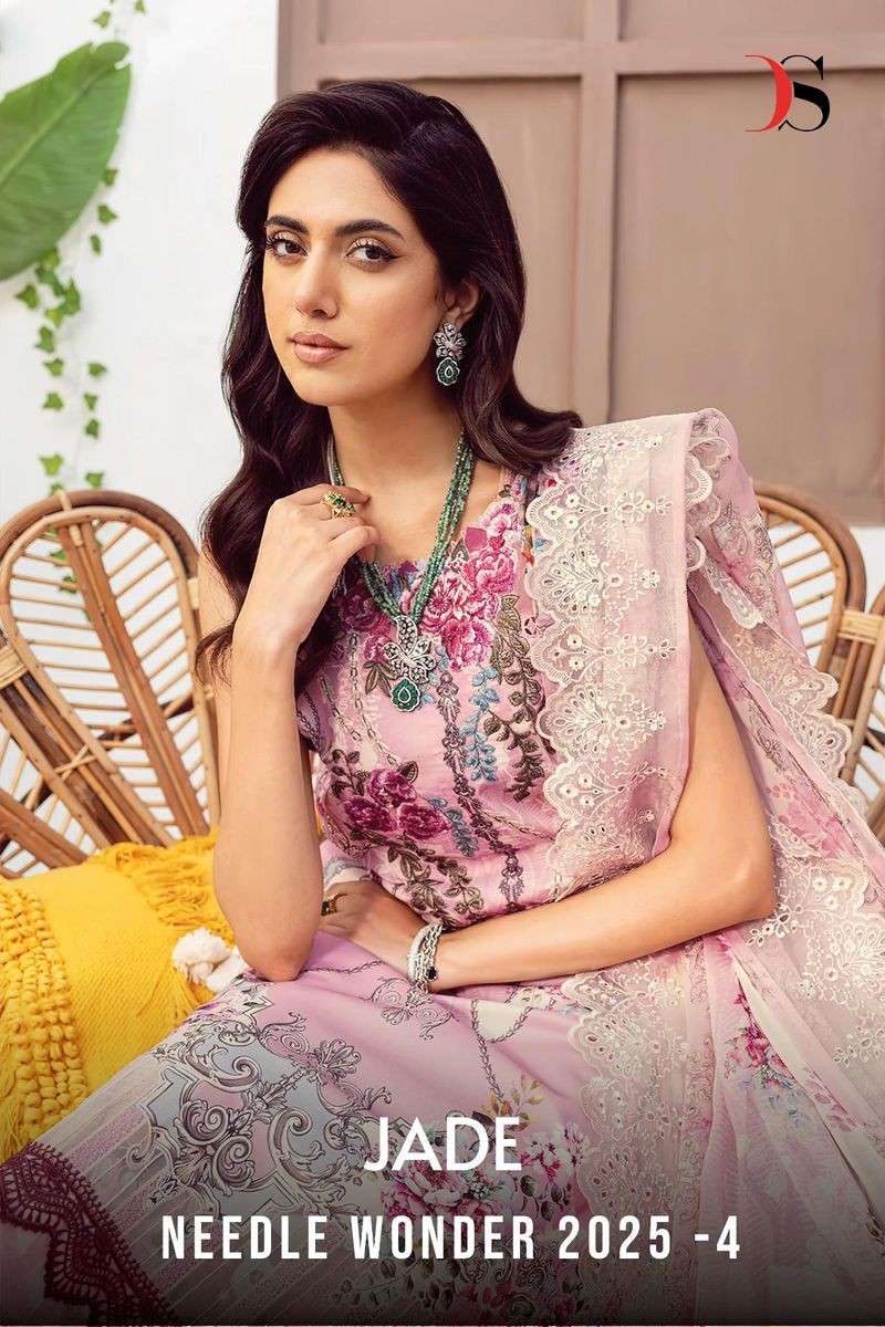 DEEPSY SUITS JADE NEEDLE WONDER 25 VOL 4 COTTON PRINT EMBROI...