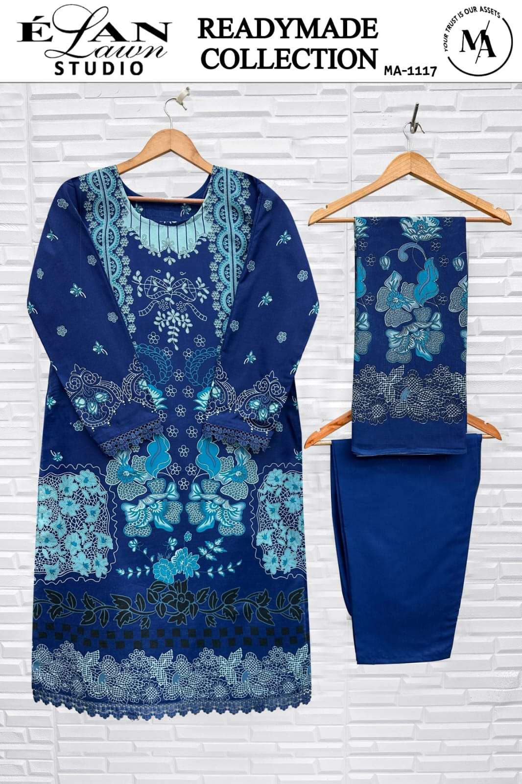 ELAN LAWN STUDIO 1115 TO 1120 HEAVY LAWN COTTON READYMADE PA...