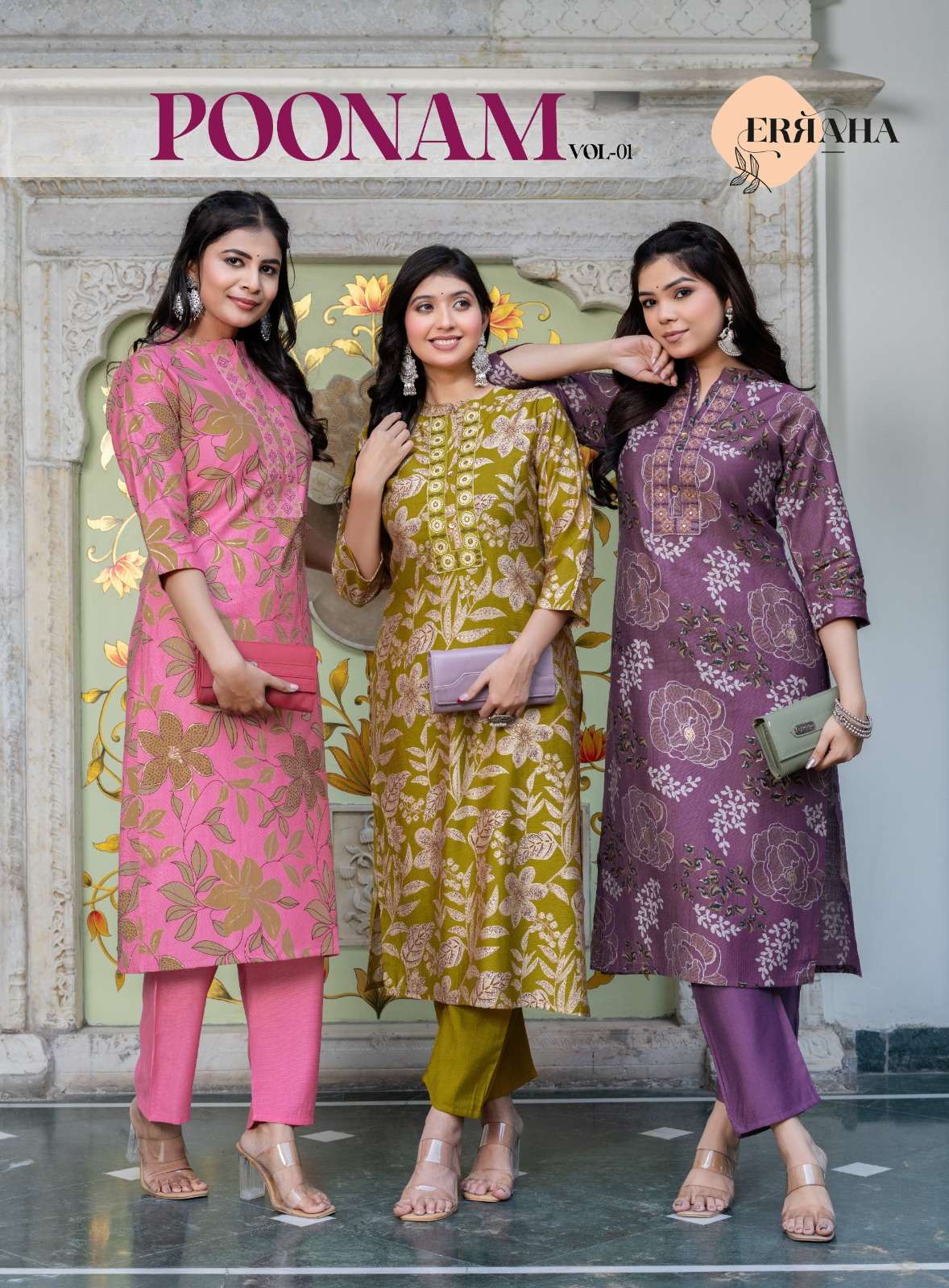 ERRAHA POONAM VOL 1 PREMIUM SILK WITH HEAVY WORK SALWAR SUIT...