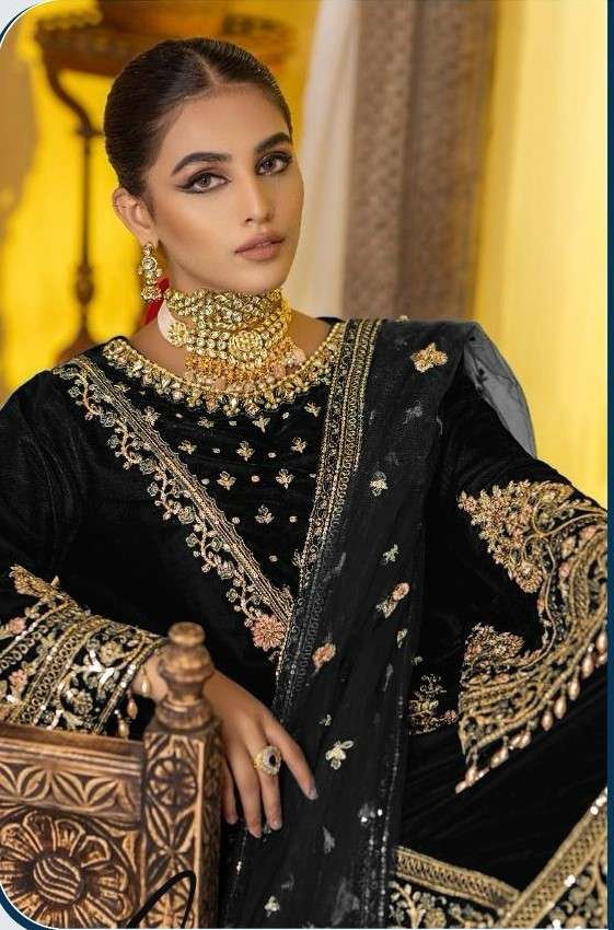 FEPIC ROSEMEEN V 17014 WINTER FESTIVAL VELVET EMBROIDERED BL...