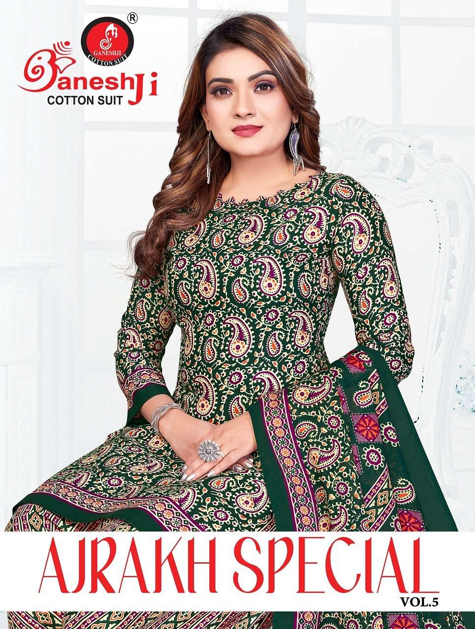 GANESHJI AJRAKH SPECIAL VOL 5 SOFT COTTON DESIGNER PATIYALA ...