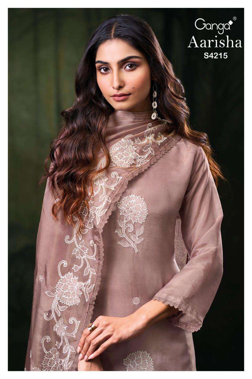 GANGA AARISHA 4215 PREMIUM PURE BEMBERG SILK PRINT SALWAR SU...